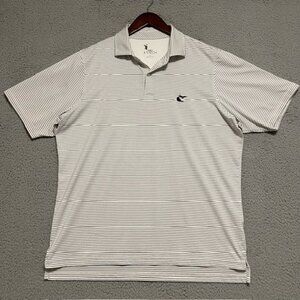 Fairway & Greene F&G Tech Golf Polo Shirt Mens XL Extra Large White Striped Cool